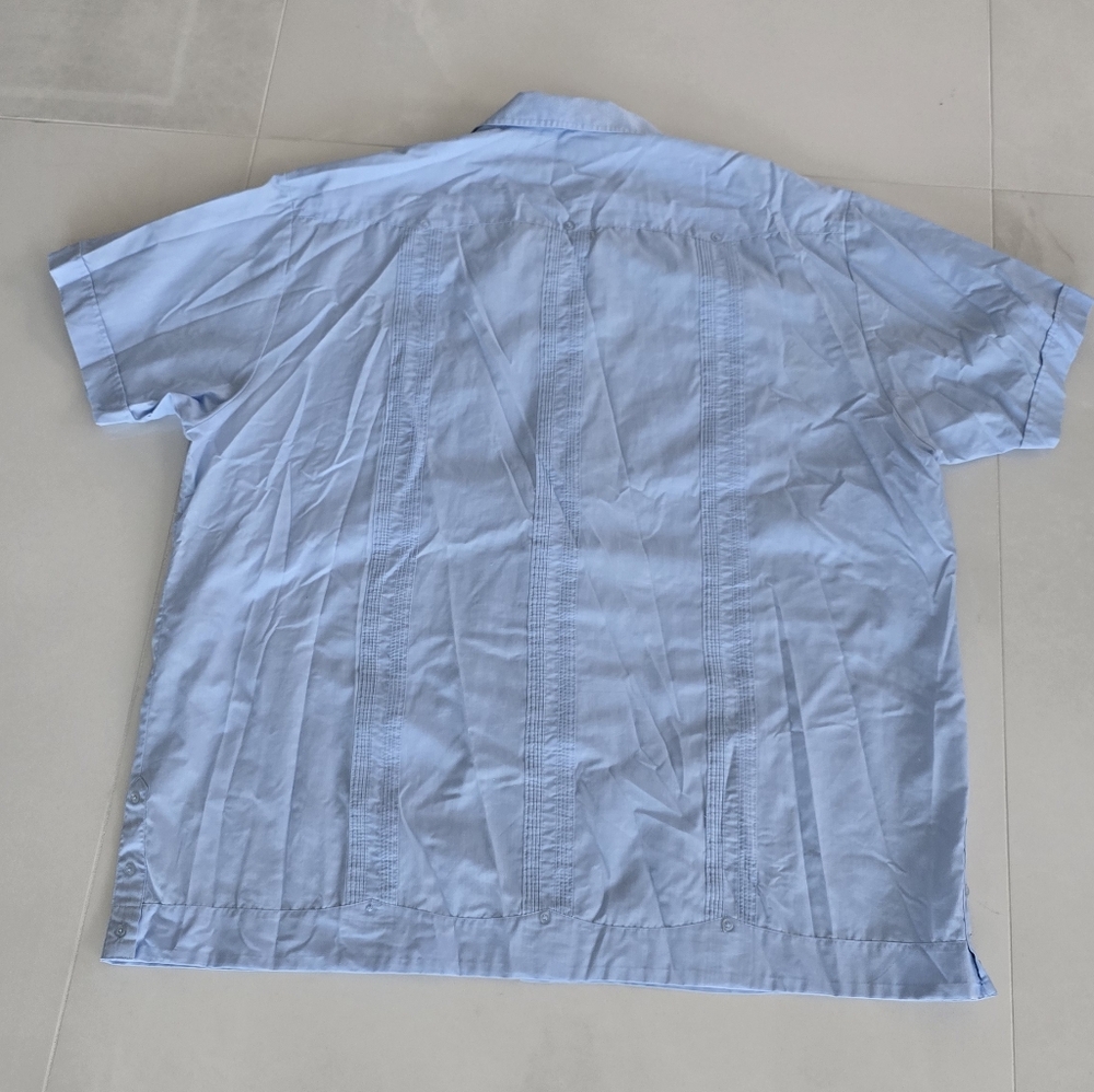Romani Light Blue Short-Sleeve Button-Up Shirt - 2X - Picture 5 of 5